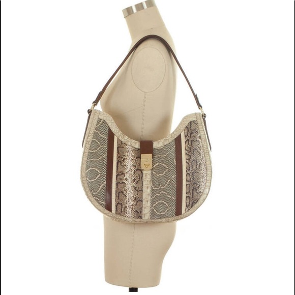 SALE💥💥NEW BRAHMIN BETHANY LIMESTONE OLETA SHOULDER‎ BAG CROC-EMBOSSED SATCHEL - Picture 6 of 9